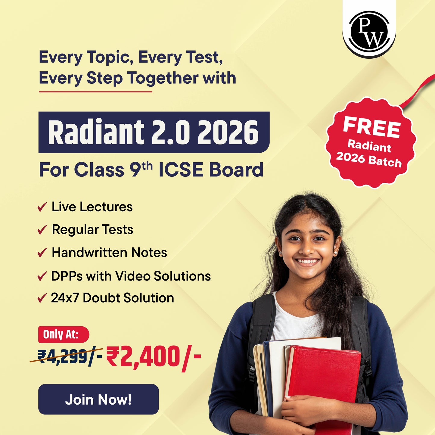 Radiant 2.0 (2026) Class 9 ICSE Online Batch